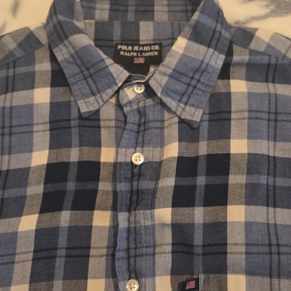 Polo Ralph Lauren Other - Vintage Polo by Ralph Lauren Blue and Cream Plaid Short-Sleeve Button-Down